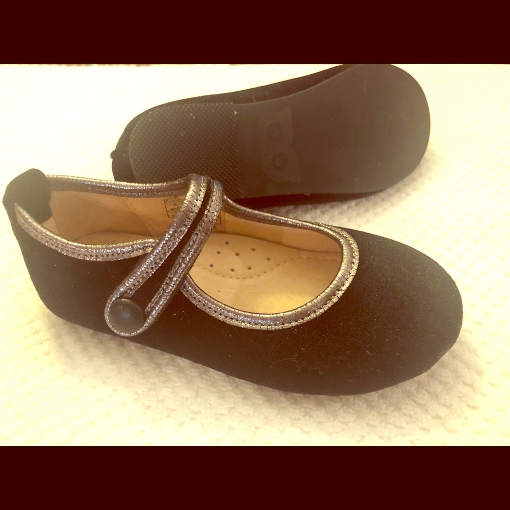 Little girl black suede shoes